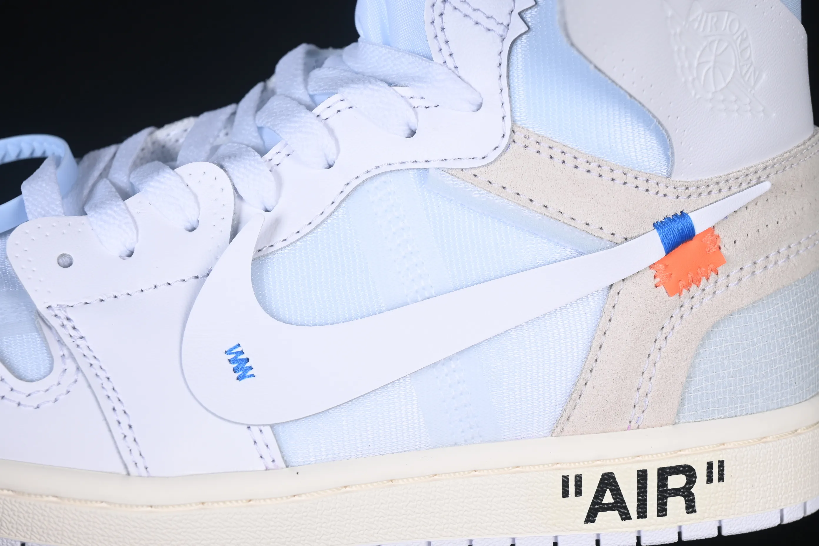 All categories Air Jordan Jordan series basketball shoes Air Jordan 1 High OG version Off White x Air Jordan OW AJ1 Joe 1 joint white high-top basketball shoes AA3834-100